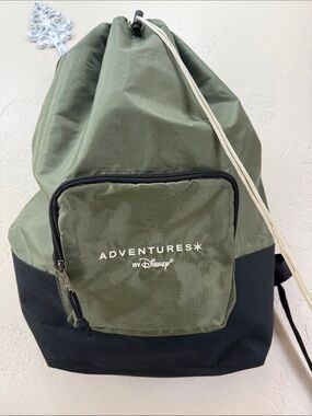 Adventures by Disney Men's / Women’s Green and Black Drawstring Backpack Wet Dry
